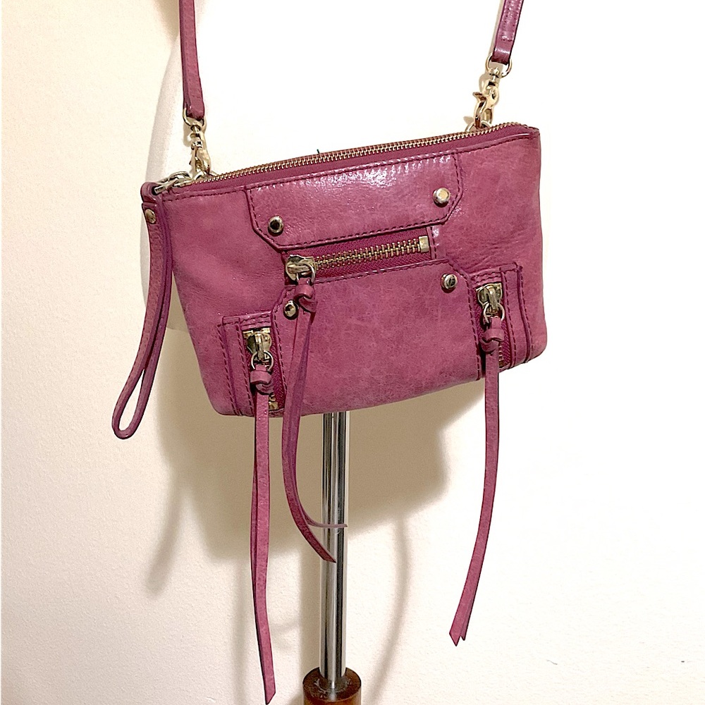 Botkier Burgandy Leather Crossbody, Wristlet Bag